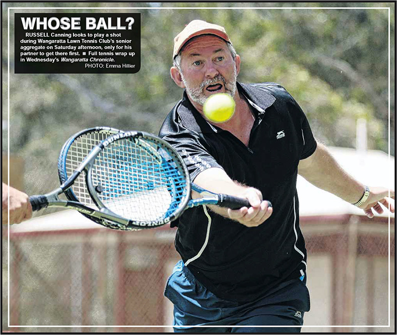 Russell Canning playing tennis at Wangaratta